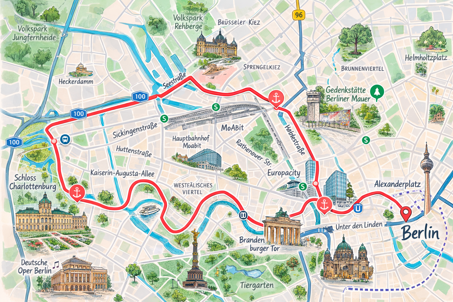 Route 3 Stunden Kleine Citytour Berlin